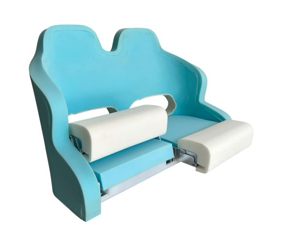 Double Ergonomic Padded Seat with H99 Flip-up Bolster