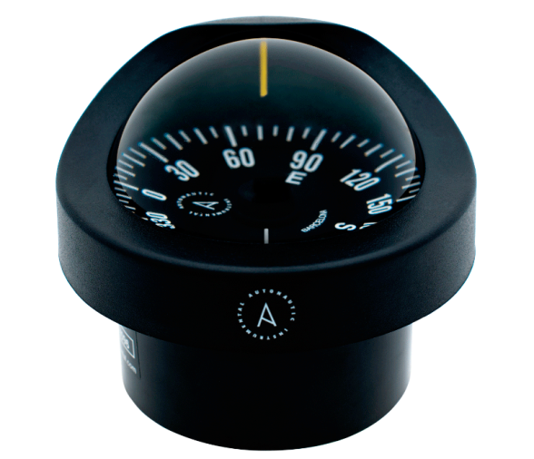 Autonautic Black-Flat Card Design Compass Flush Mount