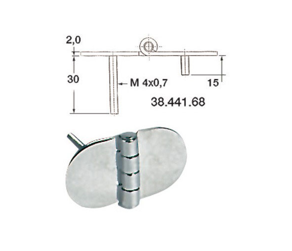 68.5 x 38.5 mmThickness Standard Pin Stainless Steel Hinge with Studs