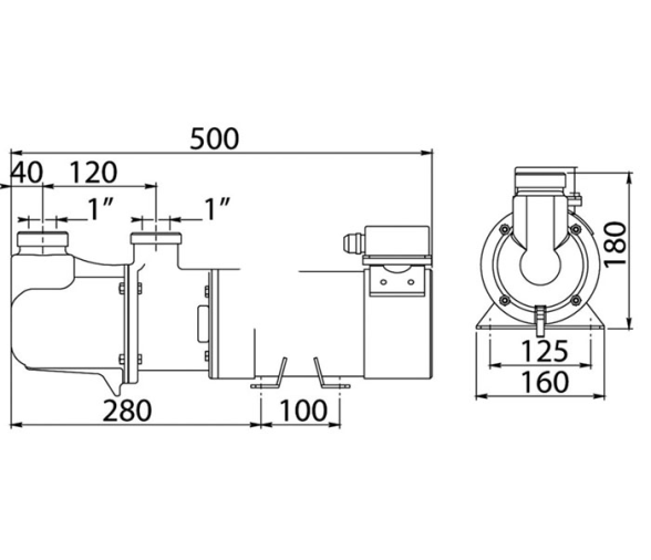 Sel-Priming Bronze Pump 24V 50 l/min