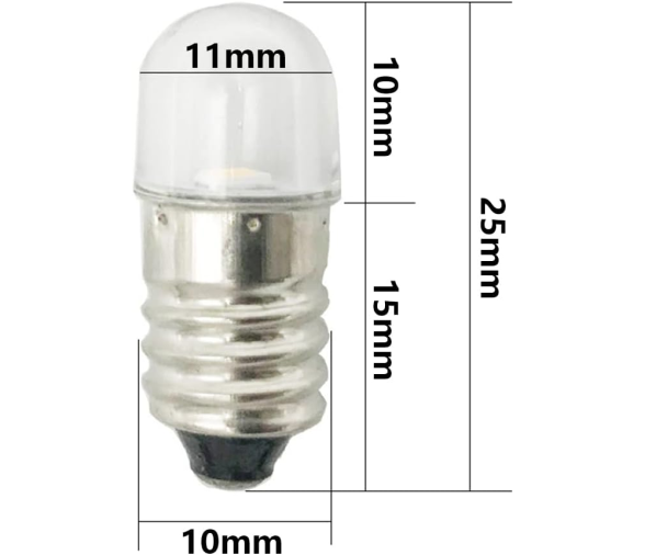 E10 LED Bulb 24V 65 Lm Cool White