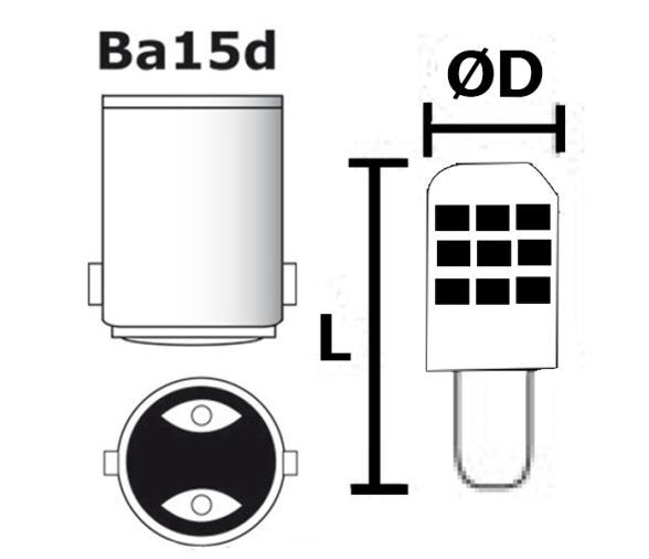 Bombilla LEDs BA15D 12-24V 3.5W