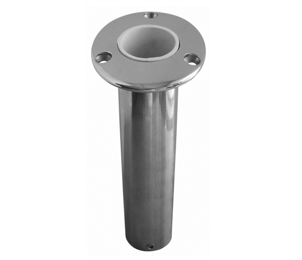 Stainless Steel Flush Mount Rod Holder 15 Deg White