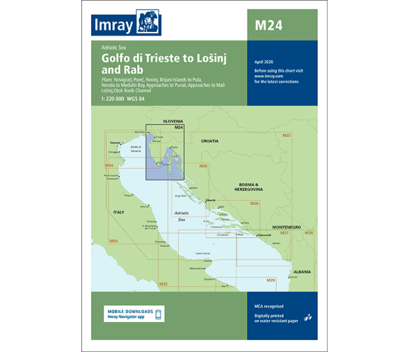 M24 Nautical Chart Golfo di Trieste-Losinj and Rab Imray