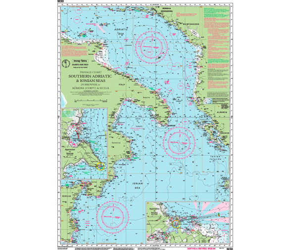 Nautical Chart Southern Adriatic and Ionian Imray