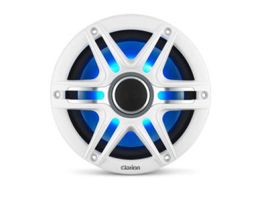 Clarion Altavoces náuticos CMSP, 7,7" con LED y rejilla Sport blanca y gris Clarion Altavoces náuticos CMSP, 7,7" con LED y rejilla Sport blanca y gris