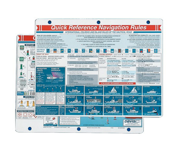 Davis Navigation Rules Reference Card