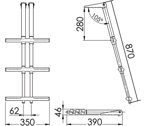 Diver 3 Telescopic Ladder for Gangplank