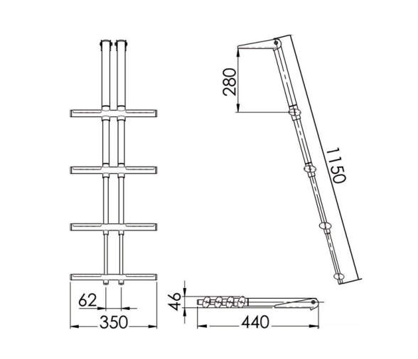 Diver 4 Telescopic Ladder for Gangplank
