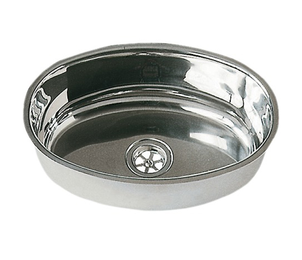 Oval sink stainless steel 265x390 mm