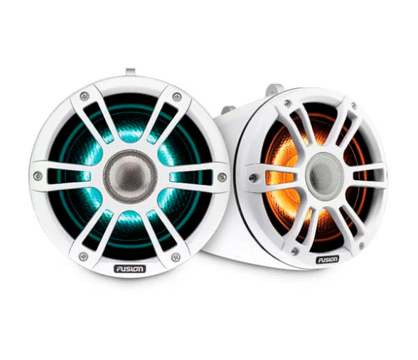 Fusion Altavoces Wake Tower Blanco y Cromado Sport 6,5" Con iluminacion LED CRGB