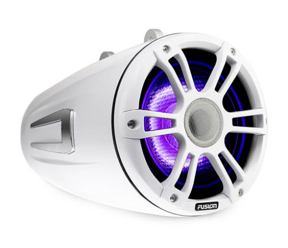 Fusion Altavoces Wake Tower Blanco y Cromado Sport 6,5" Con iluminacion LED CRGB