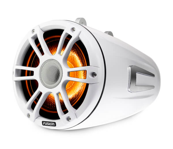 Fusion Altavoces Wake Tower Blanco y Cromado Sport 6,5" Con iluminacion LED CRGB