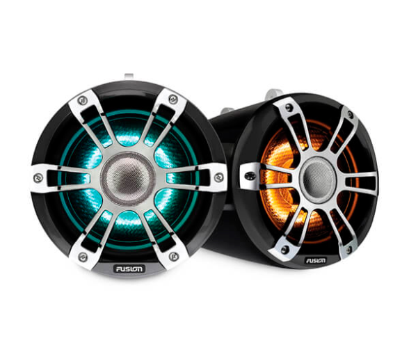 Fusion Altavoces Wake Tower Blanco y Cromado Sport 6,5" Con iluminacion LED CRGB