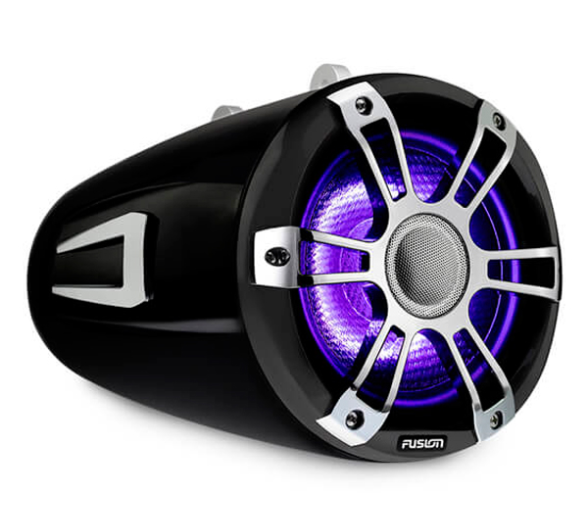 Fusion Altavoces Wake Tower Blanco y Cromado Sport 6,5" Con iluminacion LED CRGB