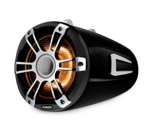 Fusion Altavoces Wake Tower Blanco y Cromado Sport 6,5" Con iluminacion LED CRGB