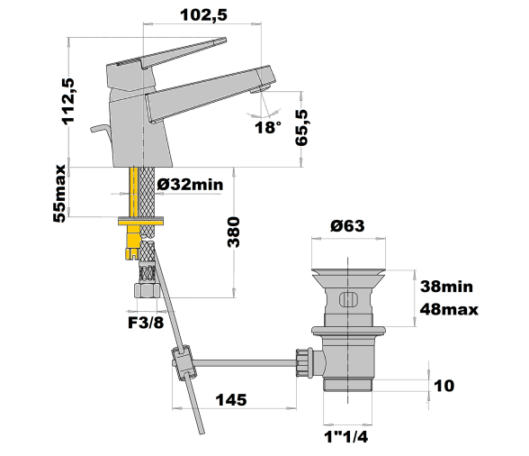 VENTUS Single-lever basin mixer