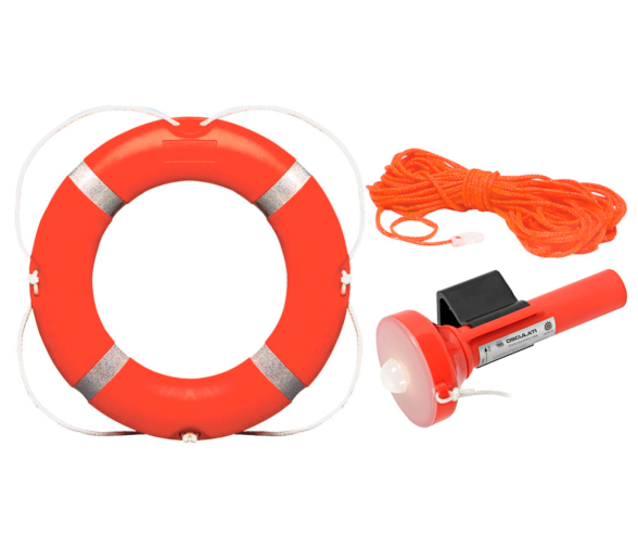 MAN OVERBOARD SAFETY PACK WITH HOOP + TAIL RING + LIGHT
