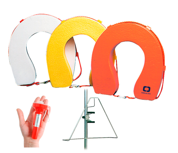 Kit Soft Horseshoe Lifebuoy with Rack and Floating Rescue Light