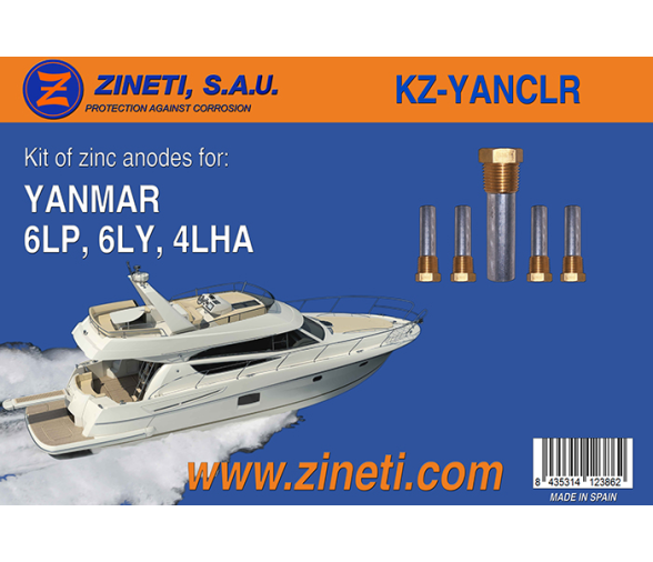 Anodes Kit for Yanmar 6LP, 6LY, 4LHA