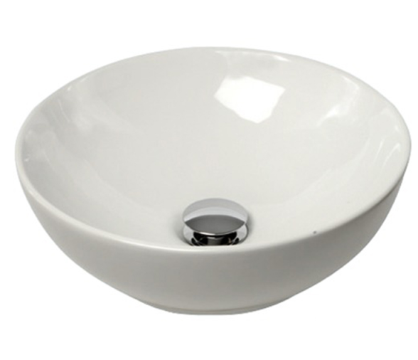Hemispheric sink made of white ceramic