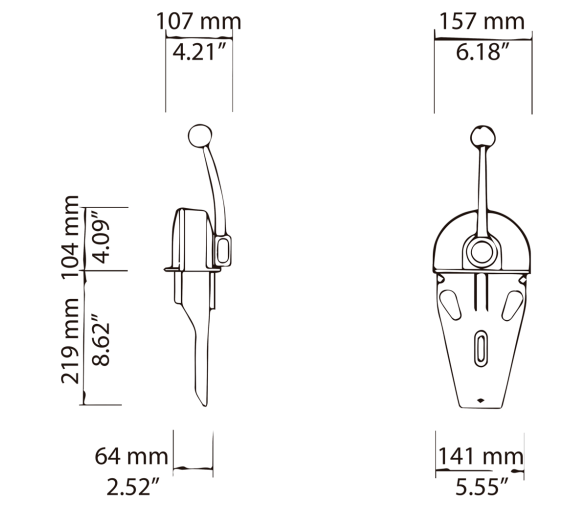 Mando Motor B103 una Palanca Doble Accion Ultraflex