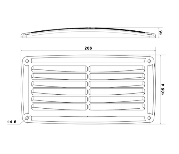 Nuova Rade Rejilla de Ventilacion Rectangular Dividida