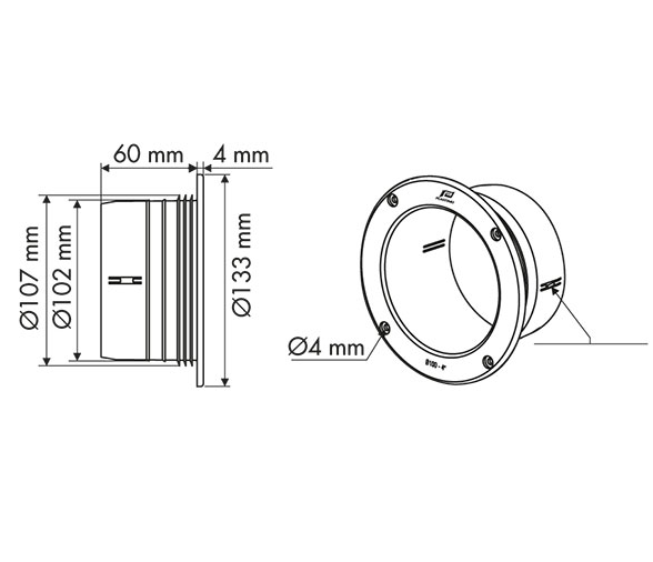 Nuova Rade Soporte recto para tubo ventilacion y aireacion