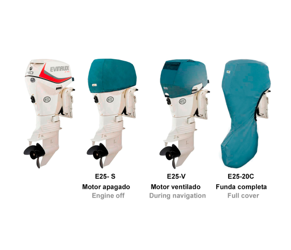 Ocean South Funda Gris/Azul Motores Evinrude 2 Cilindros E-Tec