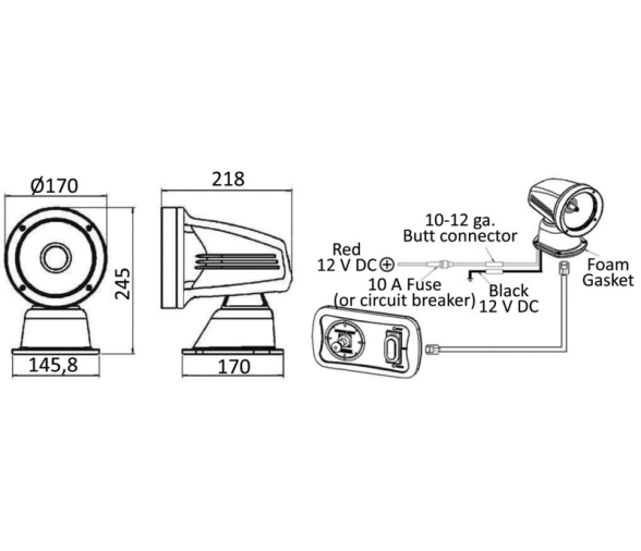 Osculati Foco Electrico LED para Cubierta 12/24V