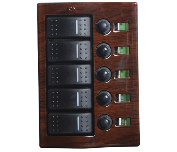 Osculati Panel Electrico 5 interruptores acabado madera