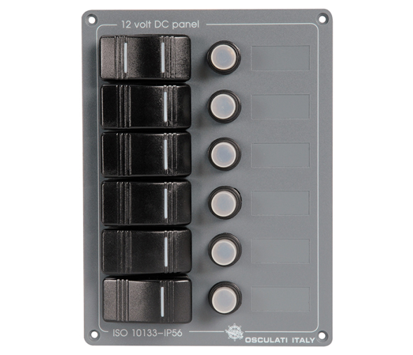 Osculati Panel Electrico 6 interruptores vertical