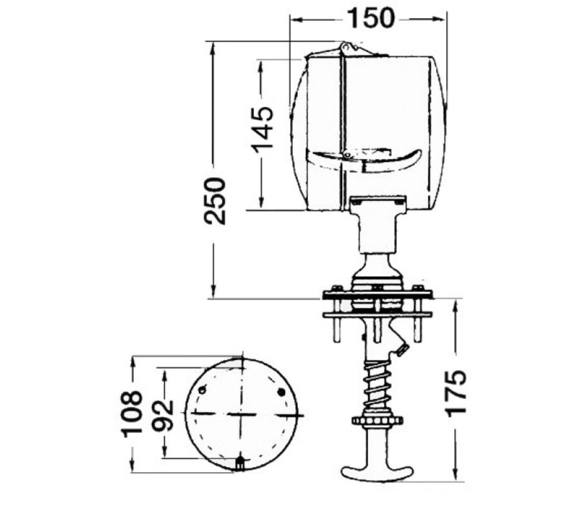 Osculati Foco DHR Regulable desde el Interior 145 mm