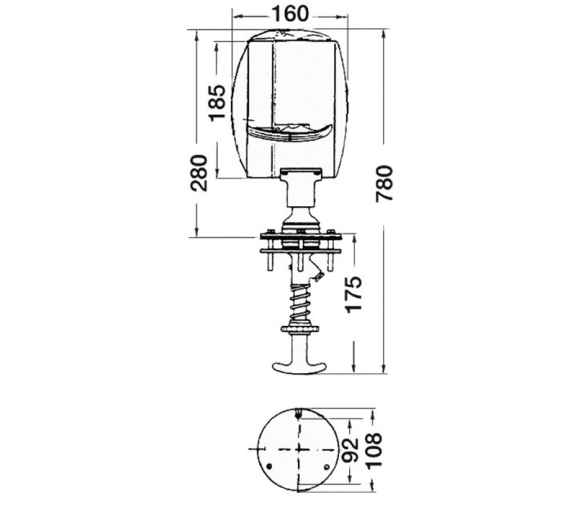 Osculati Foco DHR Regulable desde el Interior 185 mm