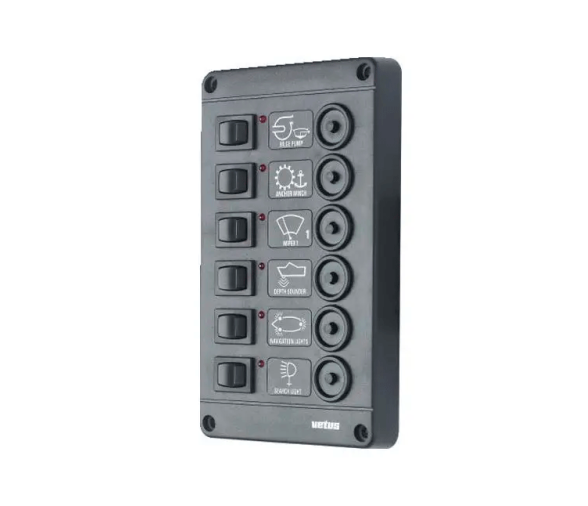 Vetus Switch Panel With 6 Auto-Circuit Breakers