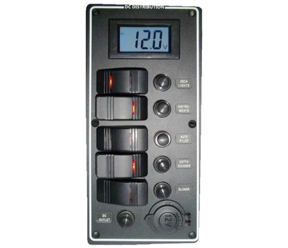 Electrical panel PCAL series with 9-32V digital voltimeter
