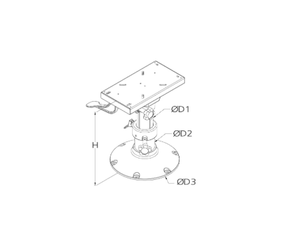 Pedestal Manual Ajustable con Base Deslizante