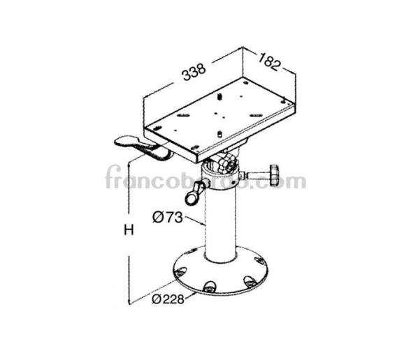 Pedestal Pie Asiento de Aluminio Anodizado