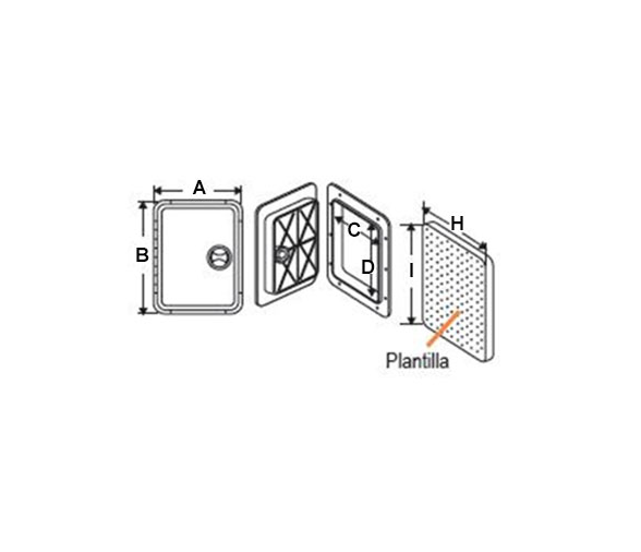 Registro de Acceso con Tapa Desmontable 316x366mm