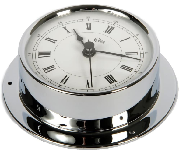 Clock with Quartz Movement Barigo Tempo M Chromed