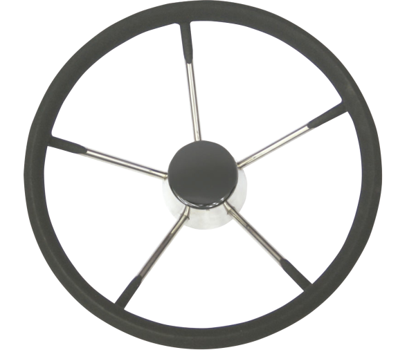 Steering wheel, stainless steel with black foam