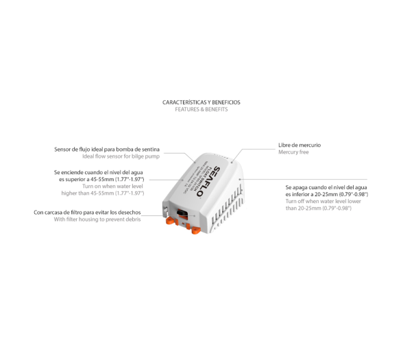 Seaflo Interruptor Flotador con Carcasa