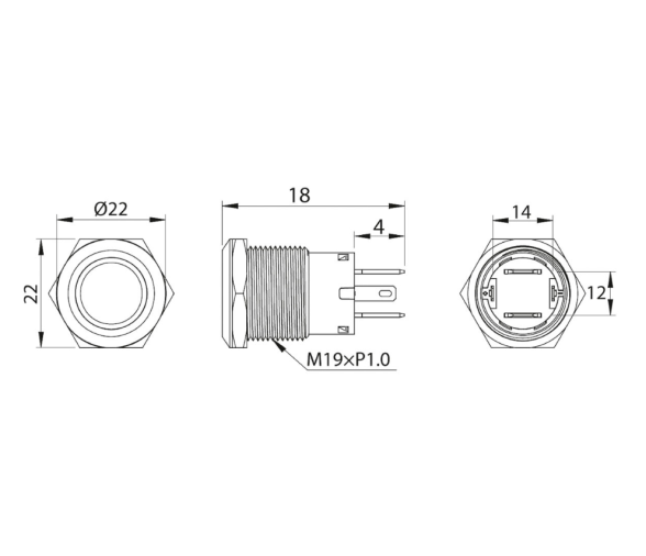 Trem Interruptor de Acero Inoxidable de 20 A