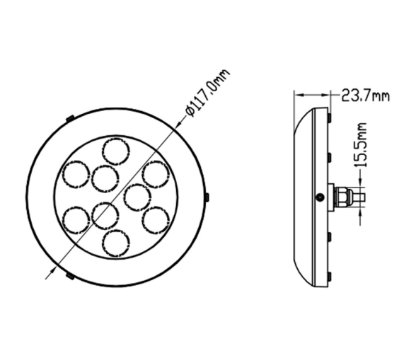 Trem Luz LED Sumergible Acero Inoxidable