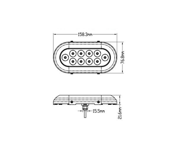 Trem Luz Subacuática LED Ovalada