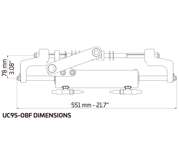 Ultraflex Cilindro Dirección Hidráulica UC-95-OBF/2