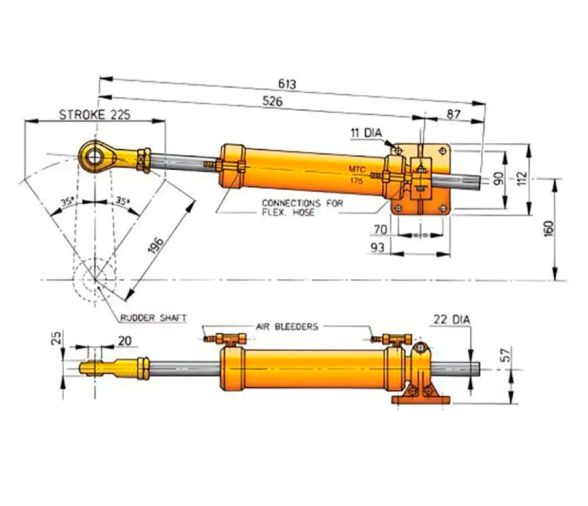 Vetus Cylinder Type MTC175, For 10 Mm Tubing