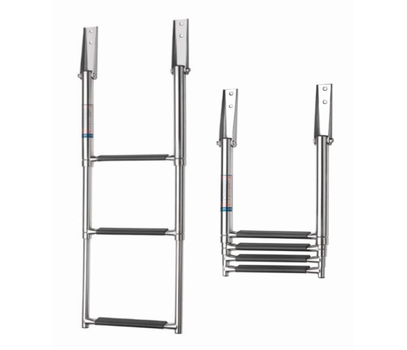Vetus Wide Telescopic Stainless Steel Ladder with 3 or 4 steps