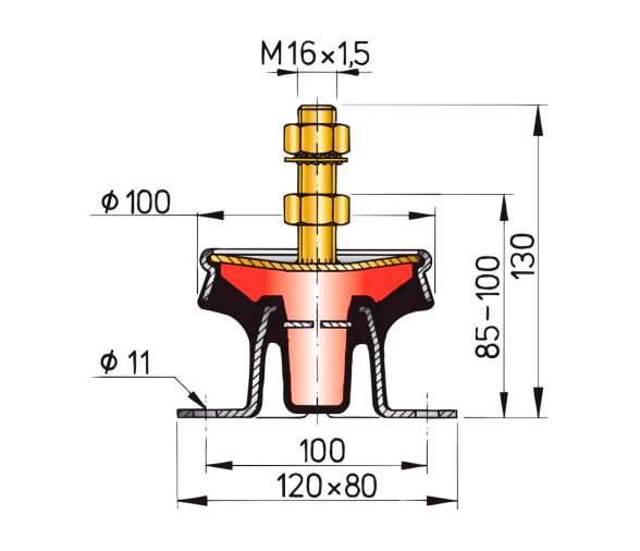 Vetus Soporte del Motor Hidráulico