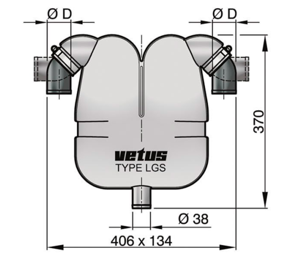 Vetus Separator Water Gas 7 litres Type LGS